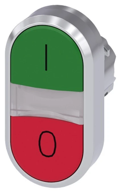 Napęd przycisku podwójnego 22mm zielony /I/ i czerwony /O/ metalowy IP69k Sirius ACT 3SU1050‑3AB42‑0AK0 - obrazek 3