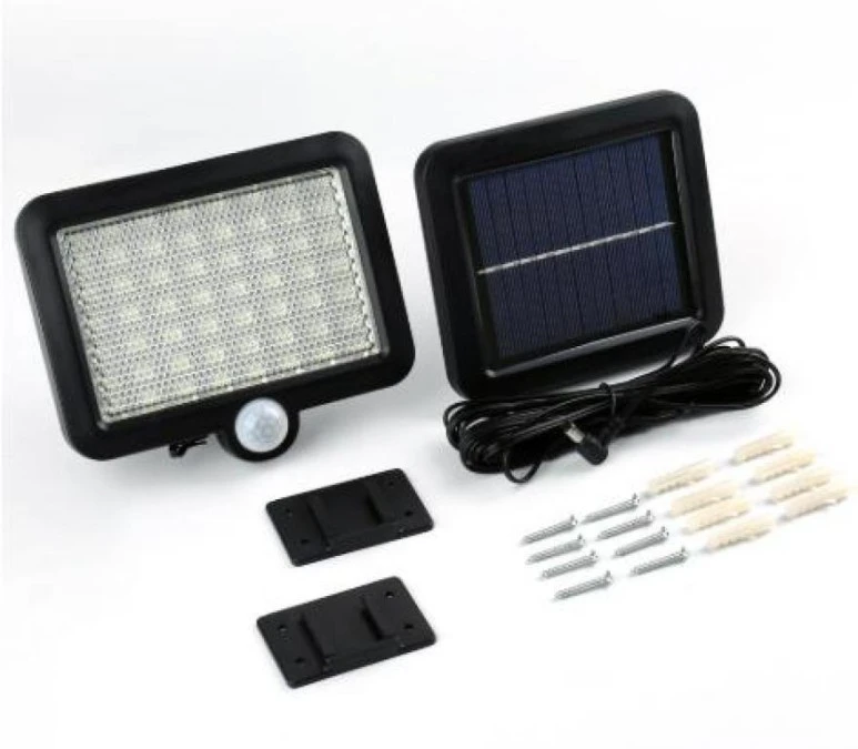 Naświetlacz z panelem solarnym 3W LED, 300lm, 1500mAh czujnik ruchu 5m, 120st/czujnik zmierzchu, przewód 5m, czarna / 72290 - obrazek 1