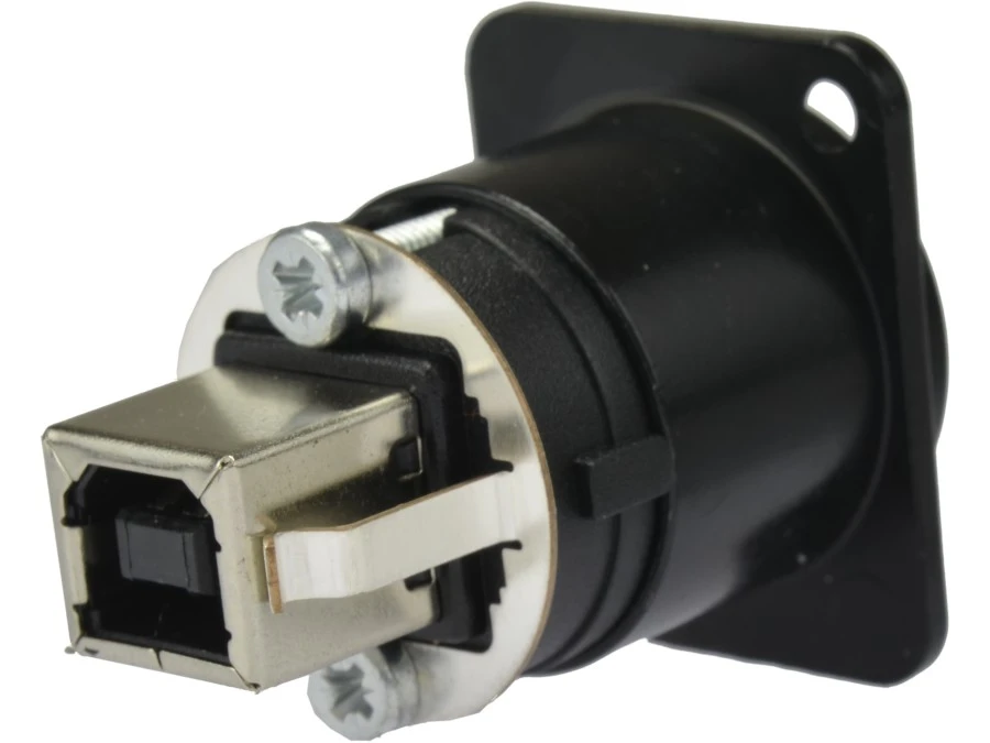 NEUTRIK Gniazdo tablicowe panelowe Adapter USB 2.0 A / B odwracalny czarny NAUSB‑W‑B - obrazek 2