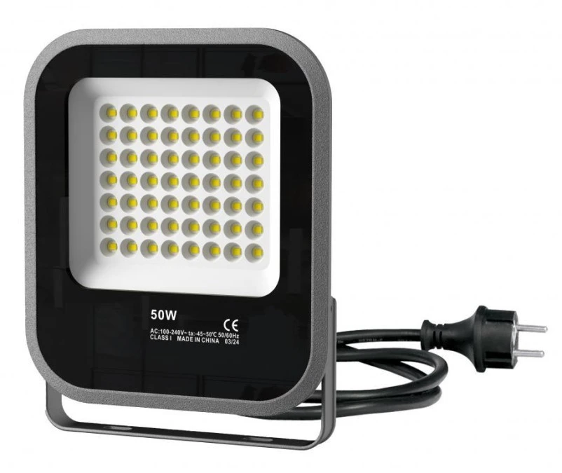Naświetlacz LED SMD LLS050AMK 50W 6500K 5000lm przewód 5m IP66 16167 - obrazek 1