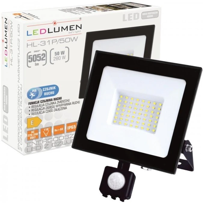 Naświetlacz LED IP44 PIR NW HL‑31P/50W - obrazek 1