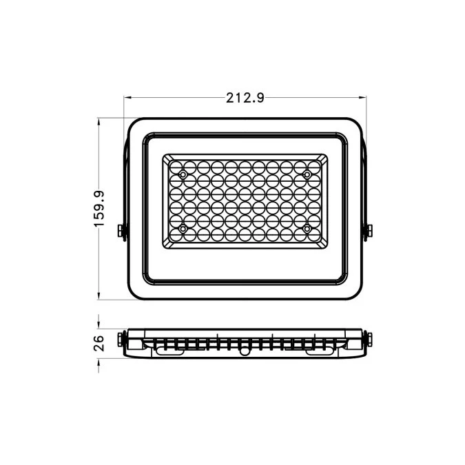 Naświetlacz led 50W 5000LM AC220‑240V IP65 kąt świecenia 90 stopni zimna biała 6500K szary EC79913 - obrazek 2