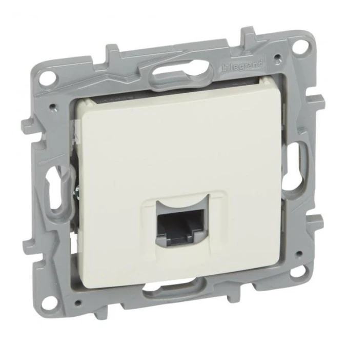 NILOE Gniazdo pojedyncze rj45 kat 5 UTP kremowe 764671 - obrazek 1