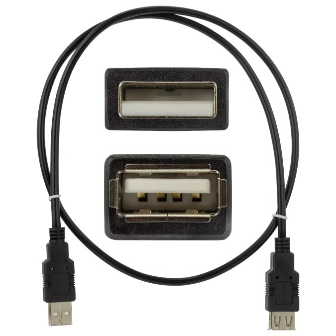 NEKU Kabel przedłużacz USB 2.0 A (wtyk / gniazdo) czarny 0,8m