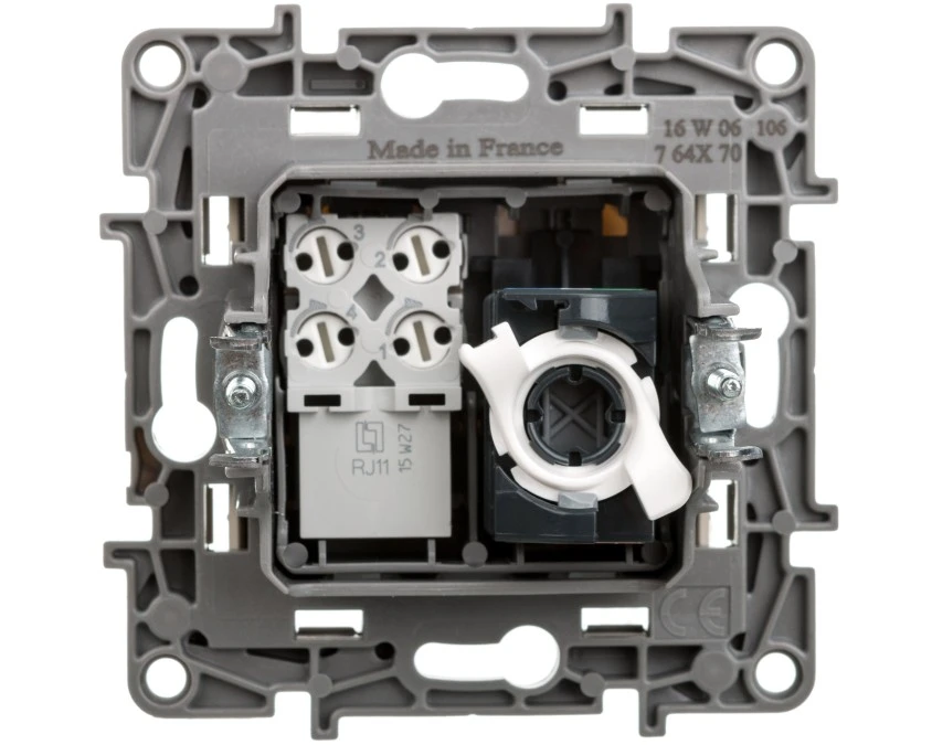 NILOE Gniazdo teleinformatyczne RJ11+ RJ45 kat.5 UTP kremowe 764670 - obrazek 2