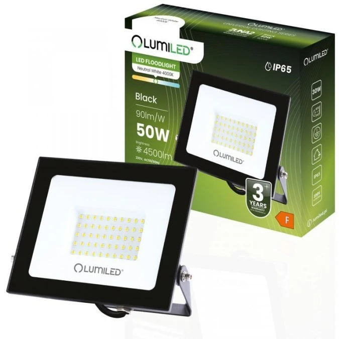 Naświetlacz LED ZUNA2 50W 4500lm 4000K IP65 Czarny LUMILED - obrazek 1