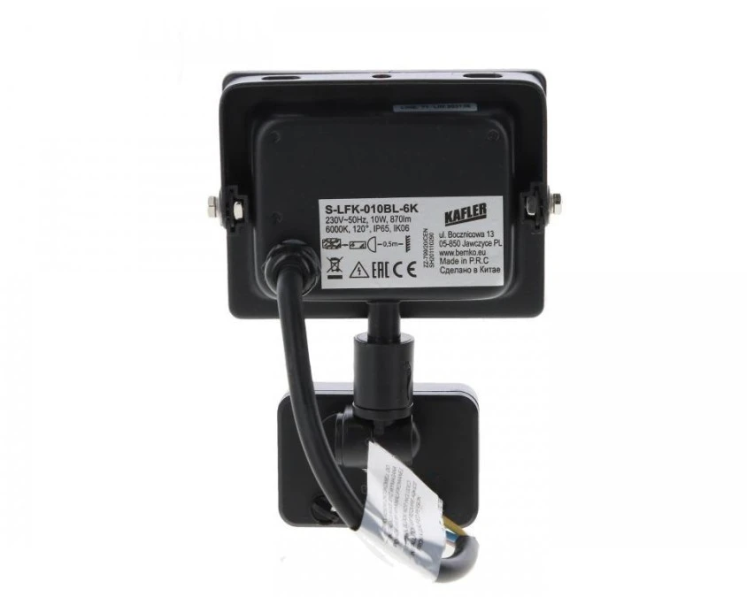 NAŚWIETLACZ LED SMD KASTEL 10W 6000K 850LM IP65 CZARNY CZ. PIR - obrazek 2