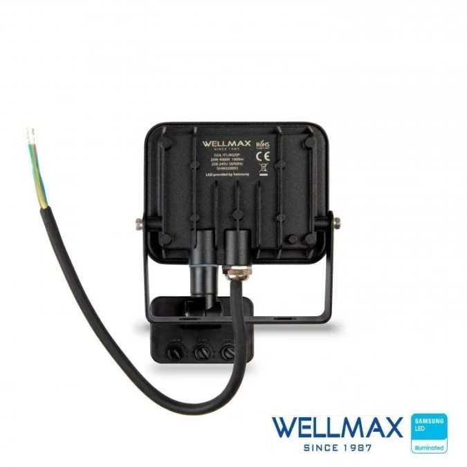 Naświetlacz LED 20W 95lm/W 1900lm IP54 Neutralna 4000K z czujnikiem ruchu SAMSUNG / GOL1FLN020P - obrazek 3