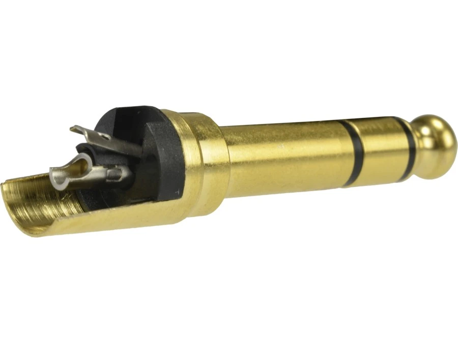 NEUTRIK Wtyk instrumentalny Jack 6,3mm Stereo na kabel do 7,0mm pozłacany czarny NP3X‑B - obrazek 2