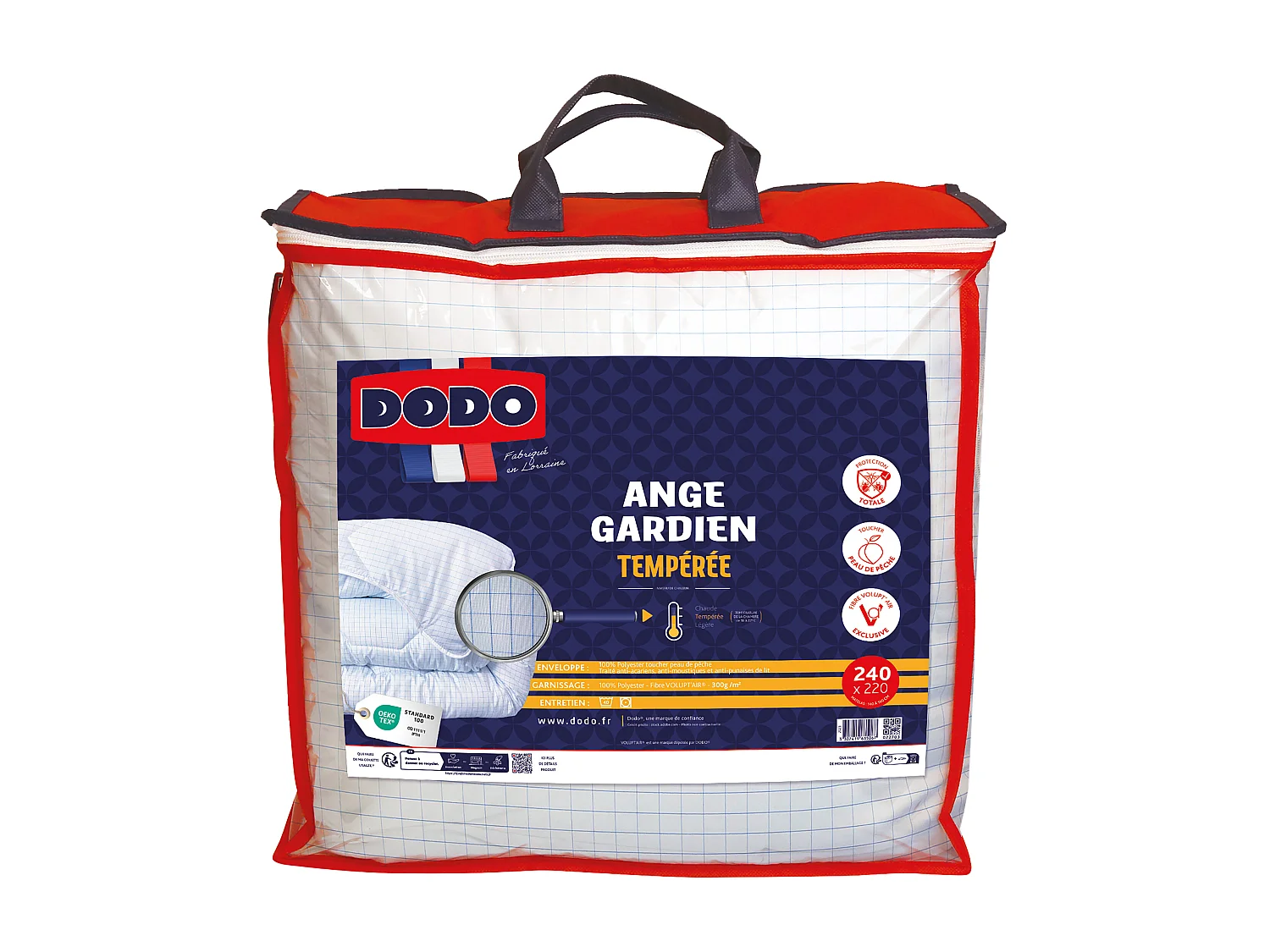 Kołdra DODO pełna ochrona przed roztoczami – wym.: 220 × 240 cm Włókno Volupt’air® ANGE GARDIEN 688503