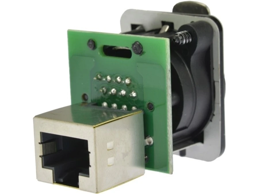 NEUTRIK Gniazdo tablicowe panelowe RJ45 8P8C kat.5e Łącznik sieciowy NE8FDP‑B - obrazek 2