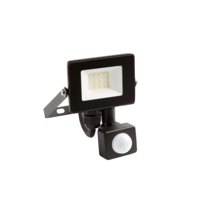 Naświetlacz led z czujnikiem ruchu PIR 10W 900LM AC220‑240V IP65 kąt świecenia 120 zimna biała 6500K czarny - obrazek 1
