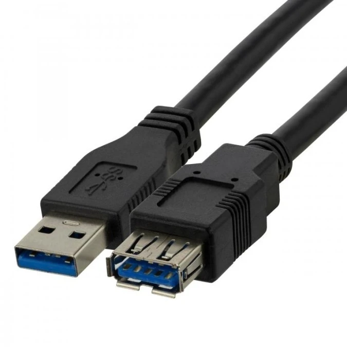 NEKU Kabel przedłużacz USB 3.0 A (wtyk / gniazdo) czarny 1,8m - obrazek 3