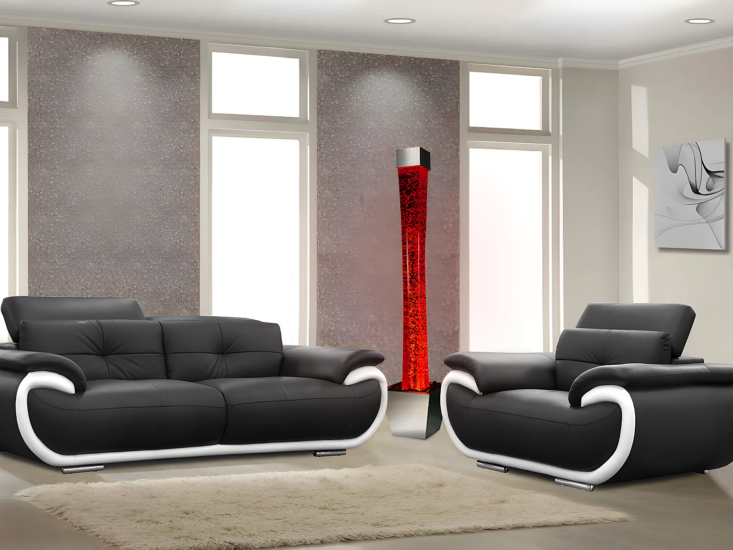 Kolumna wodna z donicą GOBIE – Diody LED zmieniające kolory – wys. 183 cm 80278