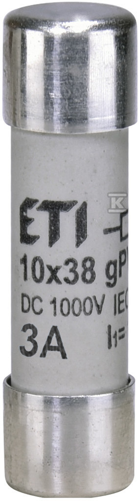 Wkładka cylindryczna PV topikowa CH10x38 gPV 3A/1000V DC 002625067 ETI