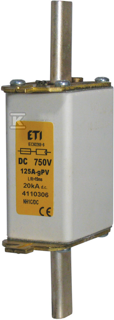 Wkładka bezpiecznikowa - NH1C gPV 50A/750V DC - do ochrony instalacji fotowoltaicznych PV / DC 004110302 - obrazek 1