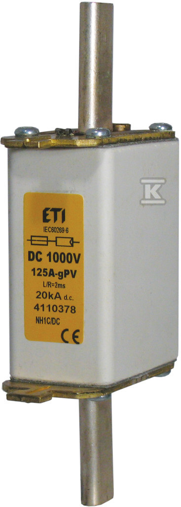 Wkładka bezpiecznikowa – NH0 gPV 100A/1000V DC – do ochrony instalacji fotowoltaicznych PV / DC 004110387
