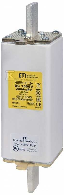 Wkładka bezpiecznikowa - NH1XL gPV 100A/1500V DC UL - do ochrony instalacji fotowoltaicznych PV / DC 004110562 - obrazek 1