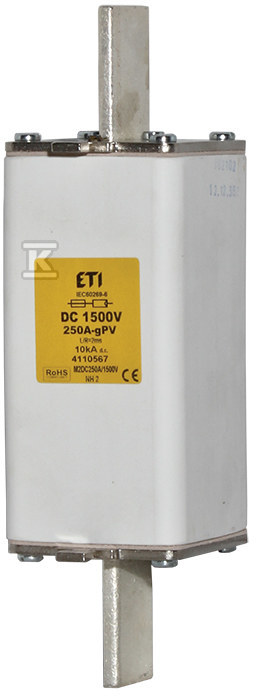 Wkładka bezpiecznikowa - NH2XL gPV 200A/1500V DC UL - do ochrony instalacji fotowoltaicznych PV / DC 004110566 - obrazek 1