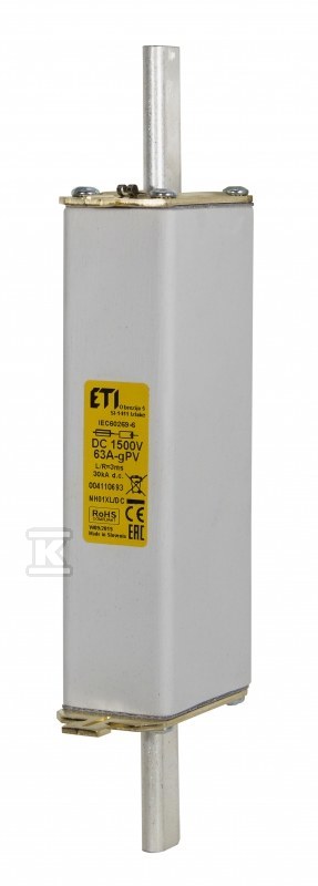 Wkładka bezpiecznikowa - NH01XL gPV 160A/1500V DC - do ochrony instalacji fotowoltaicznych PV / DC 004110697 - obrazek 1