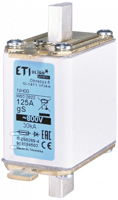 Wkładka bezpiecznikowa - NH00 gS 80A/800V - ultraszybka / gS 004184501 - obrazek 1