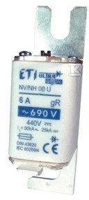 Wkładka bezpiecznikowa - NHS000/80 UQ aR 35A/690V - ultraszybka / zaciski śrubowe S 004331008 - obrazek 1