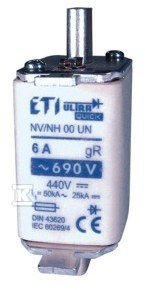 Wkładka bezpiecznikowa – NH0 UQ gR 10A/690V – ultraszybka 004332202