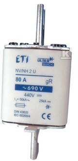 Wkładka bezpiecznikowa - NHS2/110 UQ gR 125A/690V - ultraszybka / zaciski śrubowe S 004334111 - obrazek 1