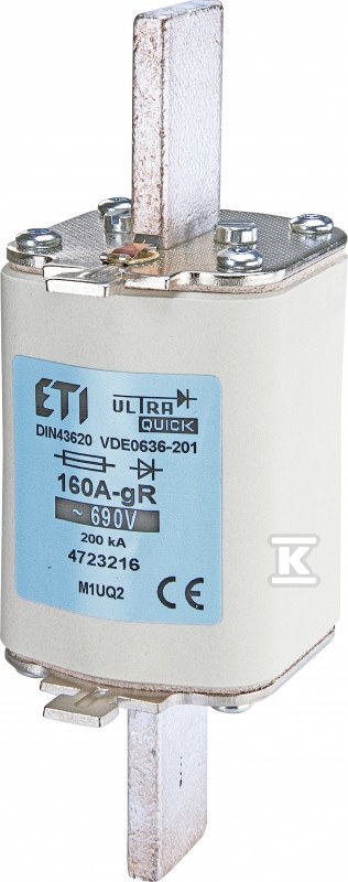 Wkładka bezpiecznikowa - NH1 UQ2 gR 40A/690V - ultraszybka 004723210 - obrazek 1