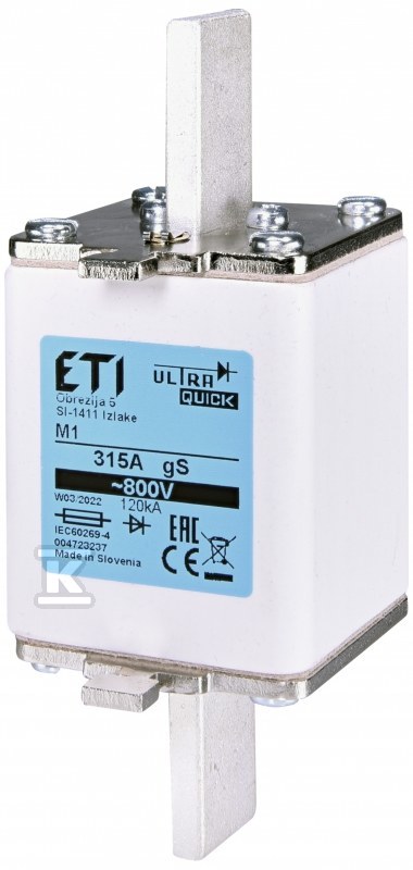 [Produkt wycofany z oferty!] – Wkładka bezpiecznikowa – NH1 gS 250A/800V – ultraszybka / gS 004723236