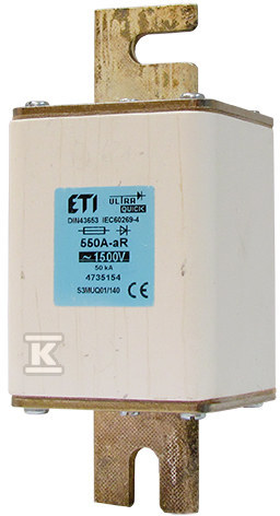 Wkładka bezpiecznikowa - NHS3/140/M UQ01 aR 400A/1500V - ultraszybka / zaciski śrubowe S 004735152 - obrazek 1