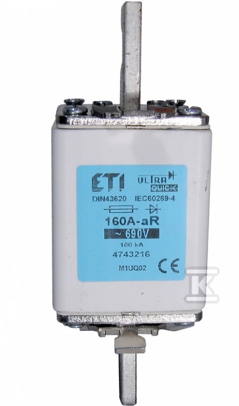 Wkładka bezpiecznikowa - NH1 UQ02 aR 125A/690V - ultraszybka 004743215 - obrazek 1