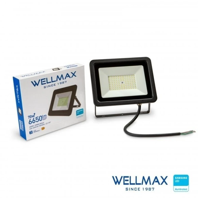 Naświetlacz LED 70W 95lm/W 6650lm IP65 Zimna 6500K SAMSUNG / GOL1FLZ070 - obrazek 2