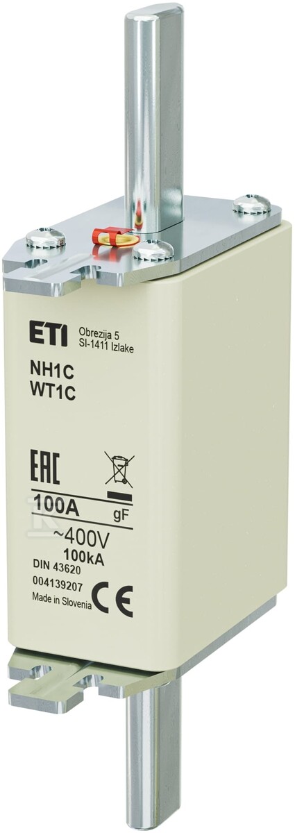 Wkładka bezpiecznikowa - NH1C gF 100A/400V - szybka 004139207 - obrazek 1
