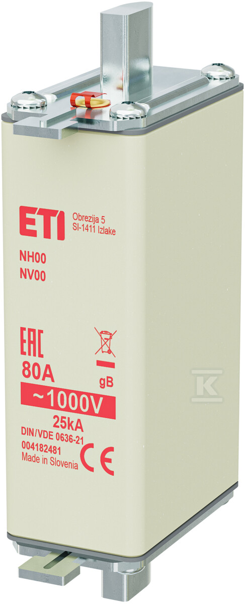 Wkładka bezpiecznikowa - NH00/85 gB 80A/1000V - górnicza 004182481 - obrazek 1