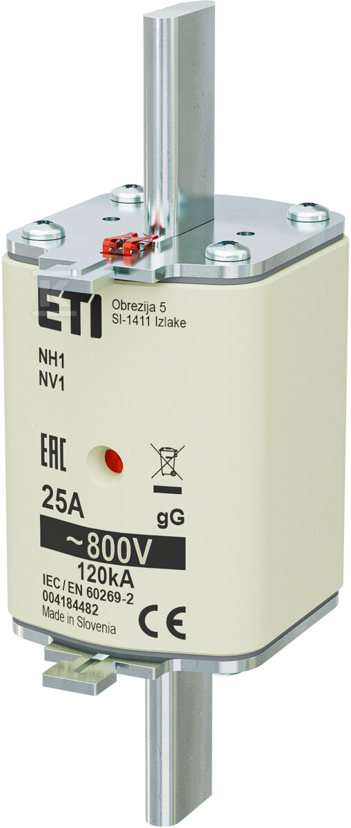 Wkładka bezpiecznikowa - NH1 gG 25A/800V - zwłoczna 004184482 - obrazek 1