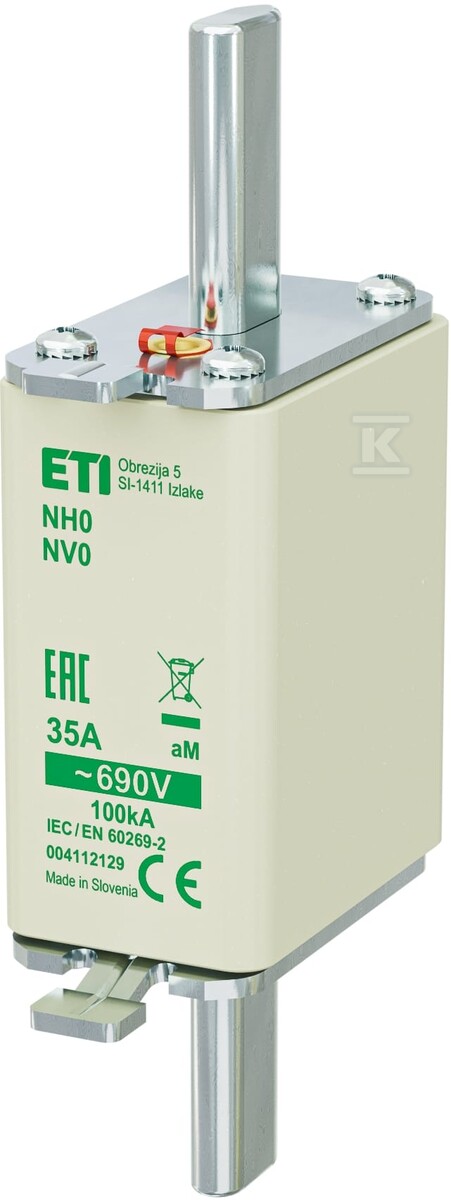 Wkładka bezpiecznikowa – NH0 aM 35A/690V – silnikowa 004112129