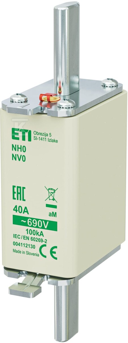 Wkładka bezpiecznikowa – NH0 aM 40A/690V – silnikowa 004112130