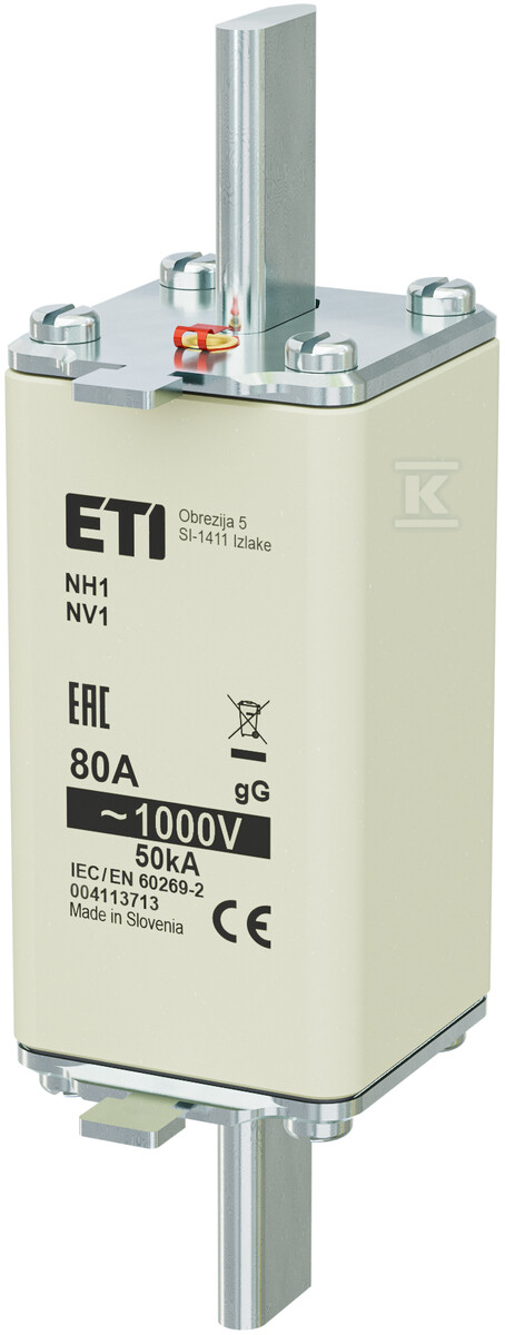 Wkładka bezpiecznikowa - NH1/85 gG 80A/1000V - zwłoczna 004113713 - obrazek 1