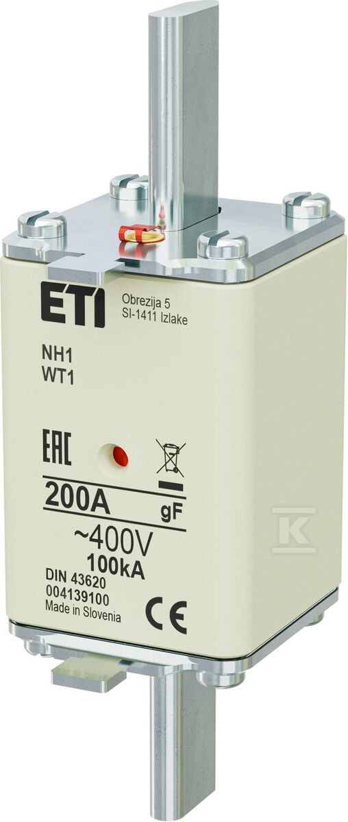 Wkładka bezpiecznikowa - NH1 gF 200A/400V - szybka 004139100 - obrazek 1