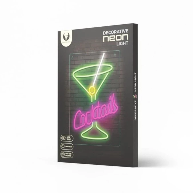 Neon PLEXI LED COCKTAILS róż zielony FPNE02X Forever Light - obrazek 2