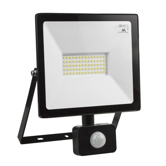 Naświetlacz LED z czujnikiem ruchu Maclean, slim 50W, 4000lm, barwa zimna biała (6000K), IP44, MCE650 CW PIR - obrazek 1