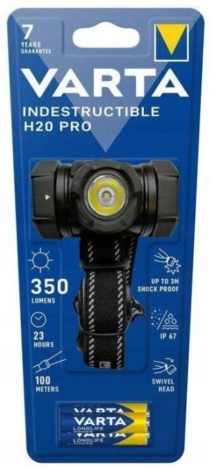 Niezniszczalna diodowa latarka czołowa, czołówka Varta H20 PRO 4W 3AAA 17732