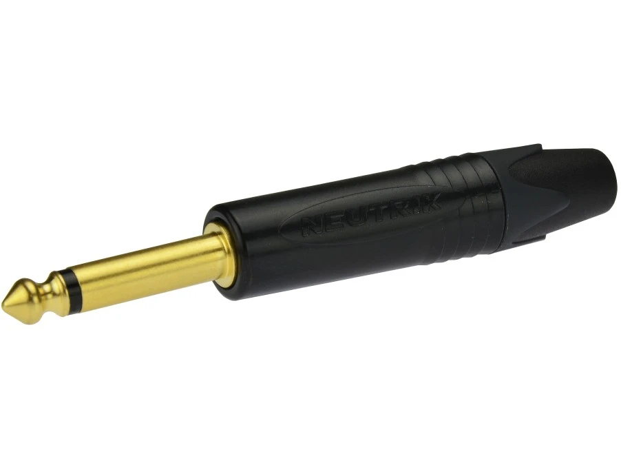 NEUTRIK Wtyk instrumentalny Jack 6,3mm Mono na kabel do 7,0mm pozłacany czarny NP2X‑B - obrazek 1