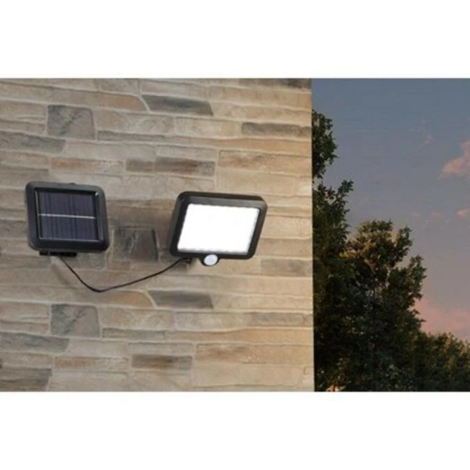 Naświetlacz z panelem solarnym 3W LED, 300lm, 1500mAh czujnik ruchu 5m, 120st/czujnik zmierzchu, przewód 5m, czarna / 72290 - obrazek 3
