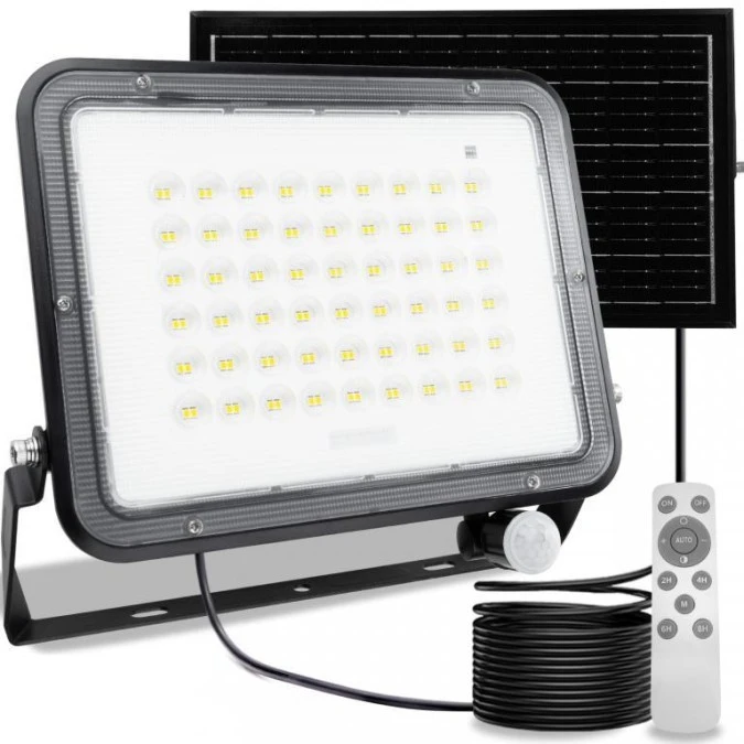 Naświetlacz Solarny LED Halogen 200W Lampa Ogrodowa 4000K IP65 Czujnik Ruchu PIR + Pilot FULGOR LUMILED - obrazek 2