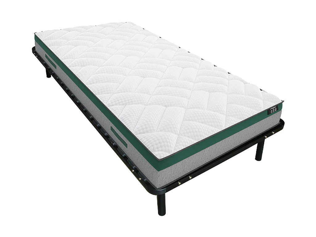 Zestaw stelaż listwowy + materac ze sprężynami kieszeniowymi gr. 22cm PRESTIGE marki YSMÉE - 90 x 190 cm 81745 - obrazek 1