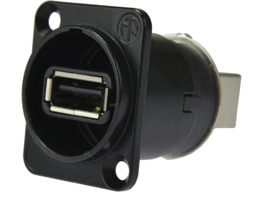 NEUTRIK Gniazdo tablicowe panelowe Adapter USB 2.0 A / B odwracalny czarny NAUSB‑W‑B - obrazek 1