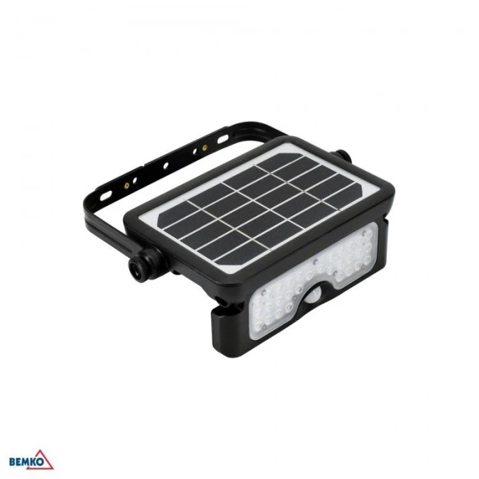 NAŚWIETLACZ SOLARNY LED SOLEN 5W 500LM 4000K IP65 CZARNY CZ. PIR C83‑SON‑005BL‑4K‑PIR - obrazek 1