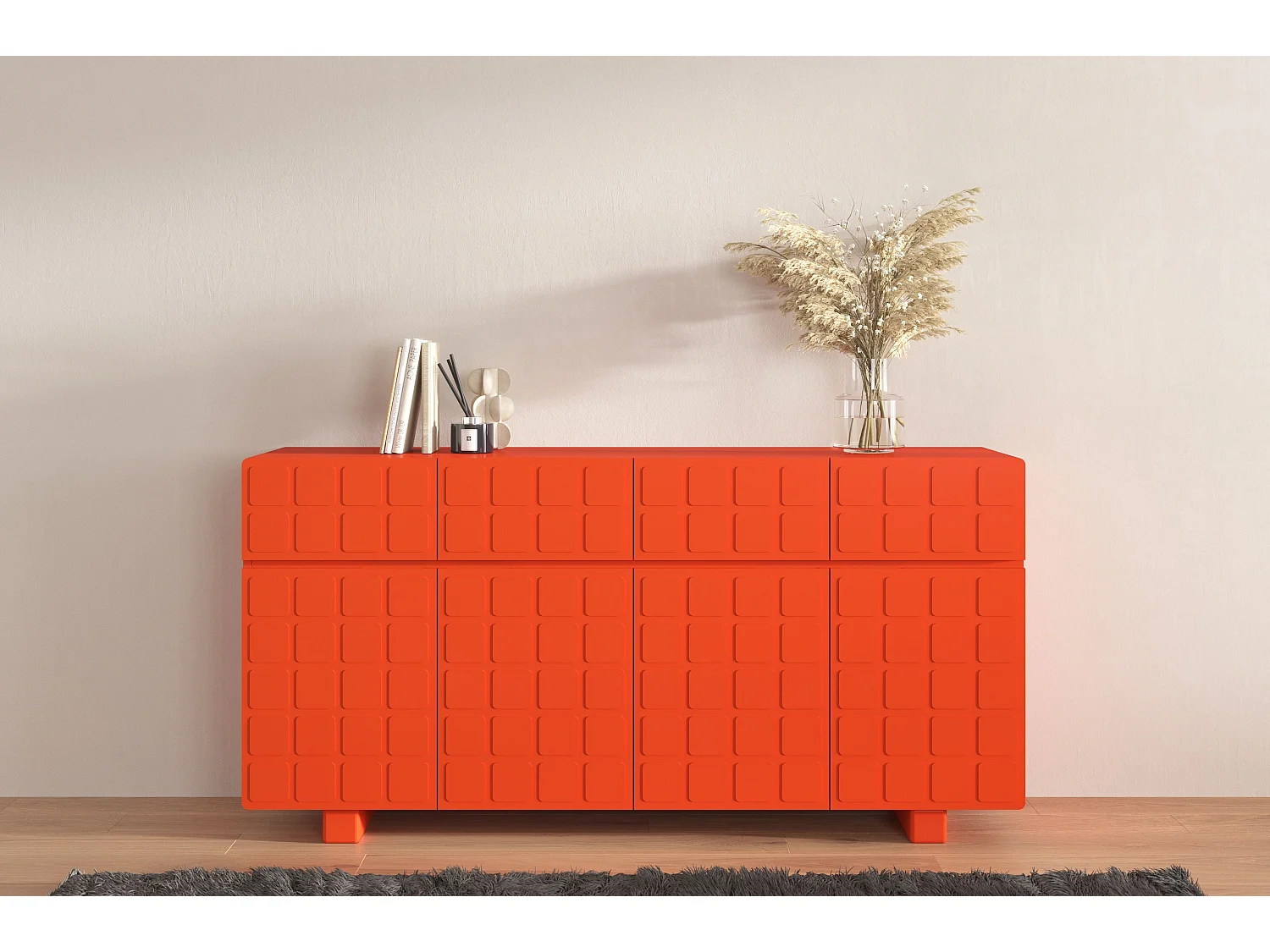 Komoda z frontami 3D Skandica CUBO LONG / marsala / 169cm 3038848 - obrazek 1